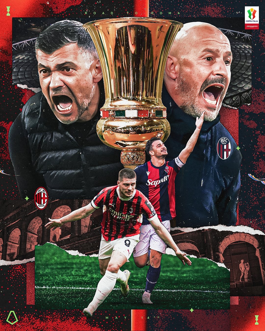 谁能捧杯？意大利杯决赛对阵：米兰vs博洛尼亚